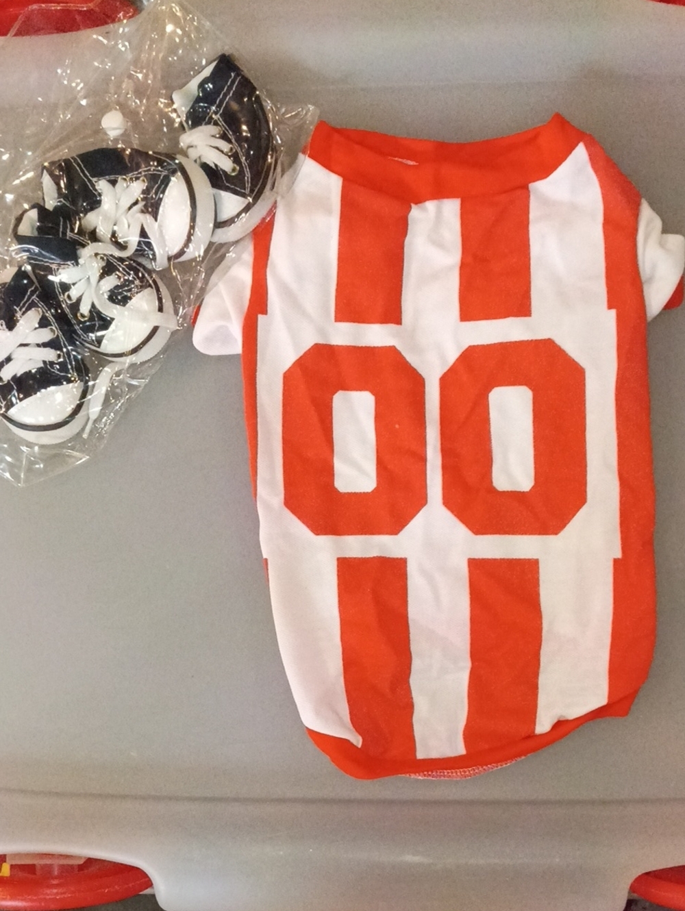 Pets Orange & White Striped Graphic Tee - Brand Unspecified